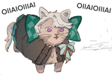 a drawing of a cat with the words oii aioii ai written on the bottom