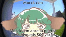 a cartoon of a girl with the words morck ctm
