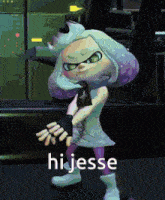 a cartoon character with the word hi jesse written on the bottom