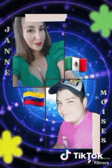 a picture of a woman and a boy with a tiktok logo on the bottom