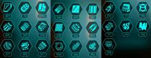 a set of icons with numbers starting with 421 and ending with 398