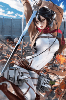 Mikasa Attack On Titan Shingeki No Kyojin Season4attaque Des Titans GIF -  Mikasa Attack On Titan Shingeki No Kyojin Season4A…