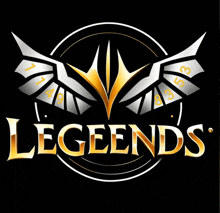 a logo for legends with wings and numbers in the center