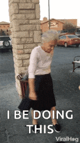 Viralhog Grandmadance GIF - Viralhog Grandmadance Backpackdance GIFs