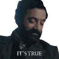 a man with a beard has the words it 's true on his face