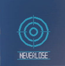 a blue target with the word neverlose below it