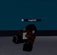 a person in a video game with the name baggi7053 on their screen