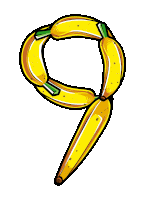 the number 9 is made out of bananas