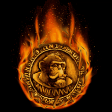 society burn burning coin the ape society flames