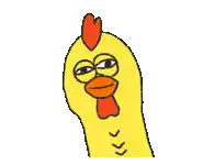 a cartoon of a yellow chicken with a red crest on its head