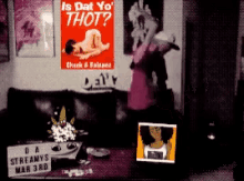 a poster that says is dat yo ' thot on it