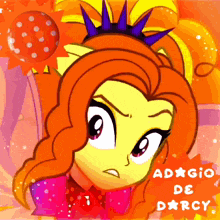 a cartoon of a girl with the name ad girl de darcy