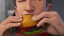 Eating A Burger Peter Parker GIF - Eating A Burger Peter Parker Spider-man Across The Spider-verse GIFs