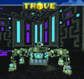 a video game called trove with a robot in the background