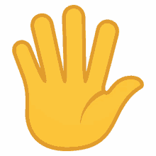 hand with fingers splayed people joypixels raised hand number five