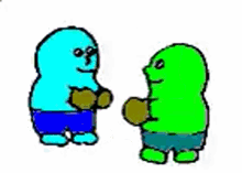 Blue Guy Green Guy GIF - Blue Guy Green Guy Boxing GIFs