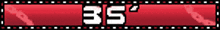 a red banner with the number 35 in white letters
