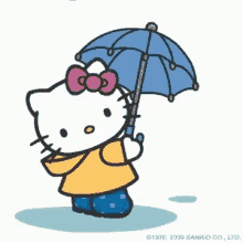 Hello Kitty Raining GIF - Hello Kitty Raining Umbrella GIFs