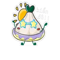 a cartoon drawing of a food item with a heart on top and the words bien de on the bottom