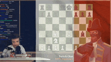 a chess game is being played on a twitch chat
