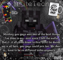 a picture of a minecraft character with a world 's best dad mug