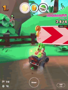 Mario Kart Tour Yoshi GIF - Mario Kart Tour Yoshi Waluigi GIFs