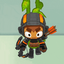 a cartoon character with a bow and arrow on his back