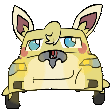 a cartoon drawing of a yellow car with a dog 's face on the front .