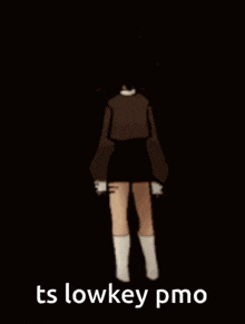 a cartoon of a girl dancing with the words ts lowkey pmo above her