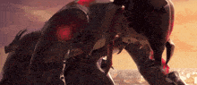 a cartoon character is laying down with his head on another character 's chest
