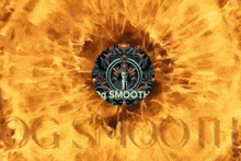 a logo for og smooth is surrounded by a flame