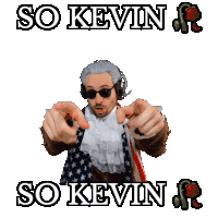 a man in an american flag costume says so kevin and so kevin