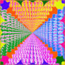 a colorful abstract painting with a heart in the middle of it