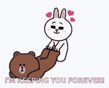 Brown And Cony Im Keeping You Forever GIF