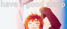 a poster that says have a good sleep with a picture of a boy