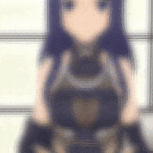 a blurred image of a girl with purple hair