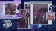 a computer screen shows a note pad and a bottle of soda