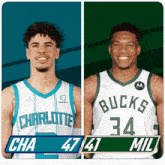 two basketball players from charlotte and the bucks