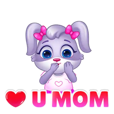 Love You Mom Love U Mom Sticker - Love You Mom Love U Mom Mothers Day Stickers