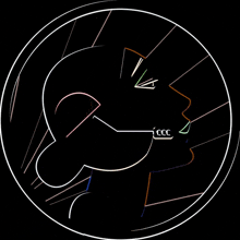a drawing of a woman 's face with the word iccc in the lower left corner