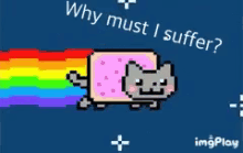 nyan cat suffer emoji rainbow