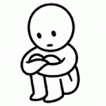 a sad cartoon character is sitting on the floor with his arms crossed and crying .