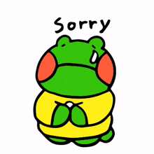 animal cute frog sorry apologize