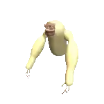a computer generated image of a person kneeling down on a white background