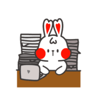 White Rabbit Sticker - White Rabbit Working Stickers