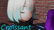 the word croissant that is on a cartoon