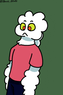 a cartoon drawing of a person with a cloud head