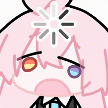 a cartoon drawing of a girl with a flower in her hair