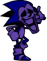 a purple cartoon character is singing into a microphone and giving a thumbs up sign .