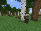a minecraft character standing next to a tree with velhere written on the tree